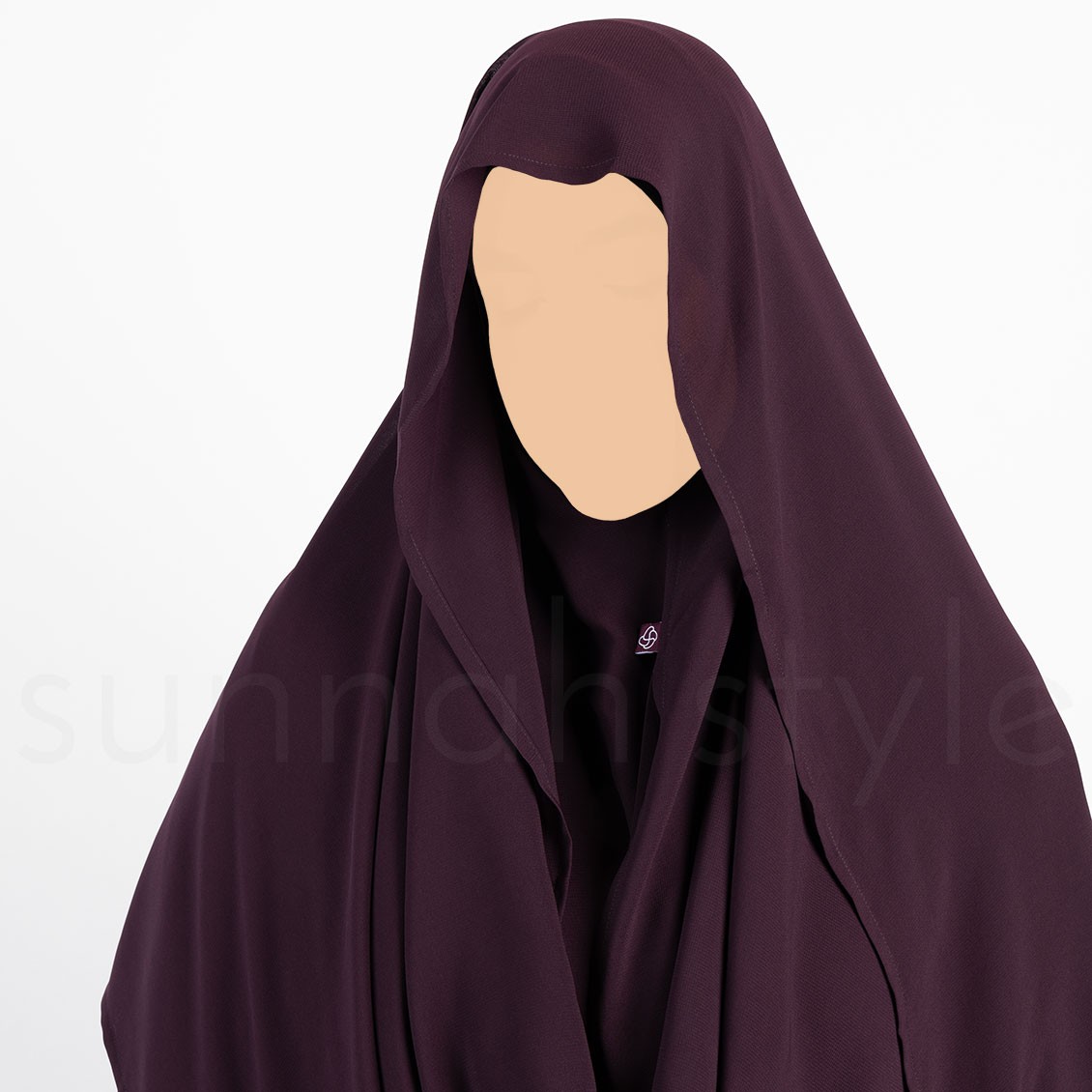 Sunnah Style Hooded Wrap Hijab Eggplant